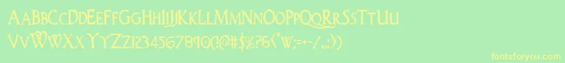 Woodgodcond Font – Yellow Fonts on Green Background