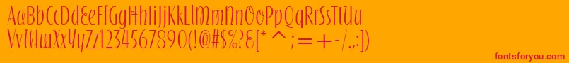 SilvermoonItcBold Font – Red Fonts on Orange Background