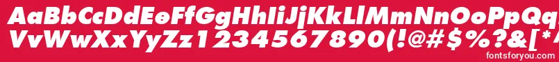 フォントFuturaLtExtraBoldOblique – 赤い背景に白い文字