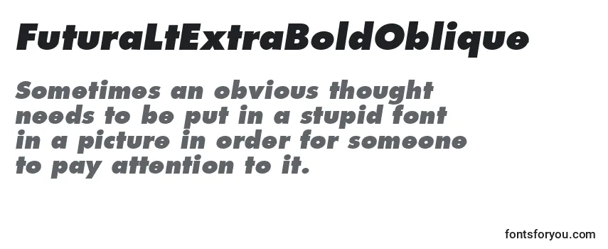 Review of the FuturaLtExtraBoldOblique Font