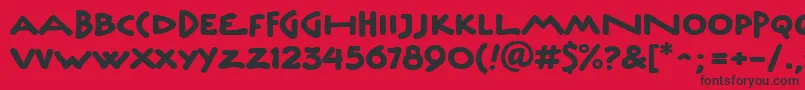 UnderscriptitcTt Font – Black Fonts on Red Background