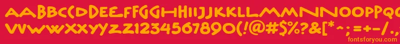 Czcionka UnderscriptitcTt – pomarańczowe czcionki na czerwonym tle
