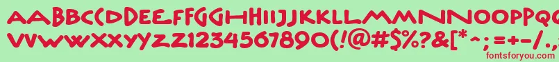 UnderscriptitcTt Font – Red Fonts on Green Background