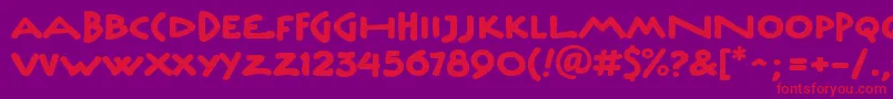 UnderscriptitcTt Font – Red Fonts on Purple Background