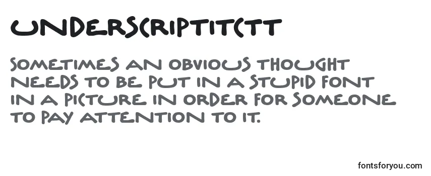 Review of the UnderscriptitcTt Font