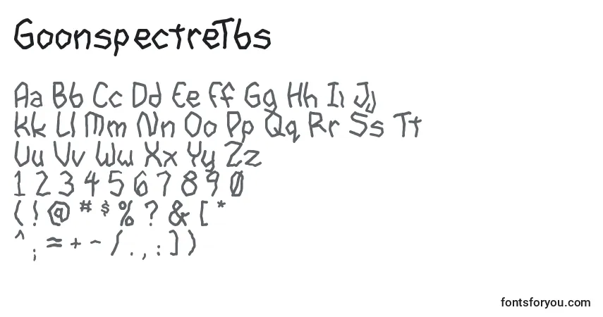 Czcionka GoonspectreTbs – alfabet, cyfry, specjalne znaki