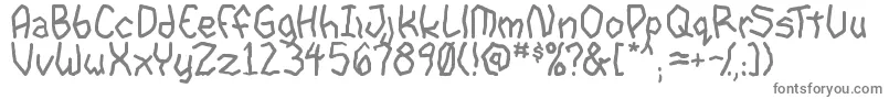 GoonspectreTbs-fontti – harmaat kirjasimet valkoisella taustalla