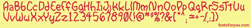 GoonspectreTbs Font – Red Fonts on Yellow Background