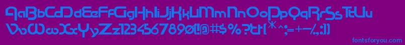 Racetracssk Font – Blue Fonts on Purple Background