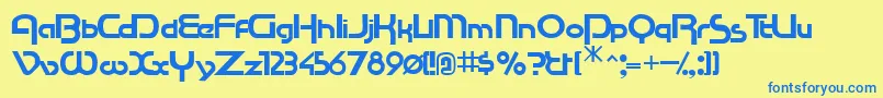 Racetracssk Font – Blue Fonts on Yellow Background