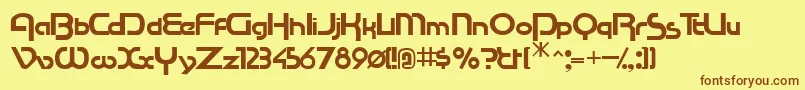 Racetracssk Font – Brown Fonts on Yellow Background