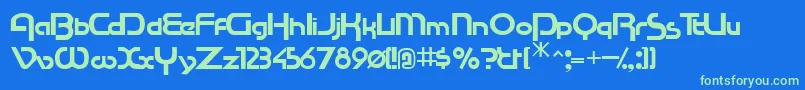 Racetracssk Font – Green Fonts on Blue Background