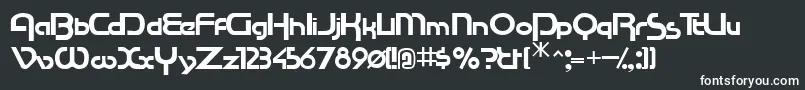 Racetracssk-fontti – valkoiset fontit mustalla taustalla