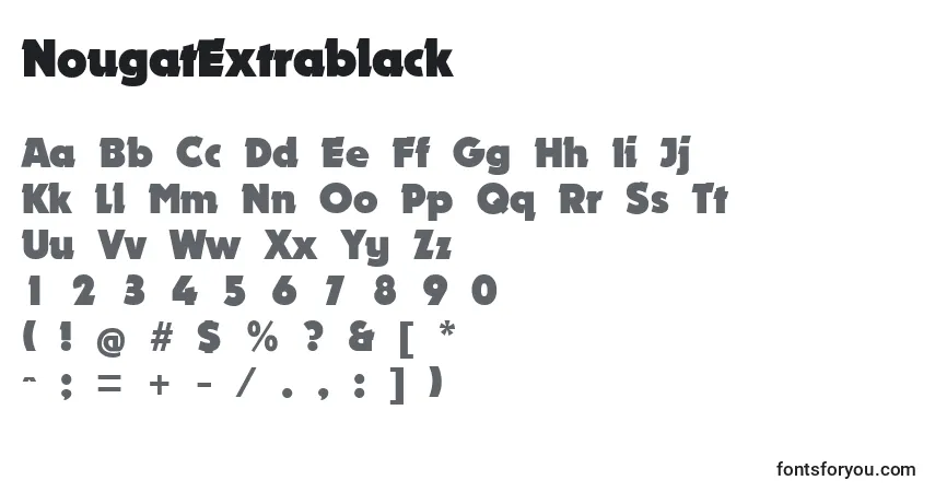 A fonte NougatExtrablack – alfabeto, números, caracteres especiais
