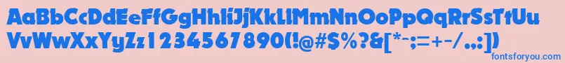 Police NougatExtrablack – polices bleues sur fond rose