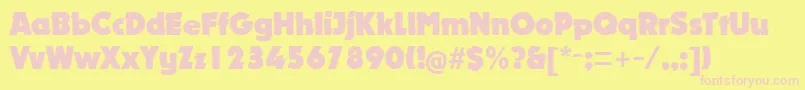 NougatExtrablack Font – Pink Fonts on Yellow Background