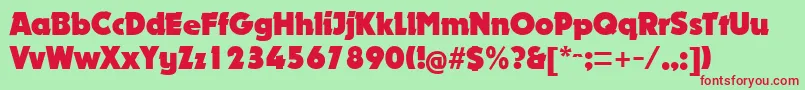 NougatExtrablack Font – Red Fonts on Green Background