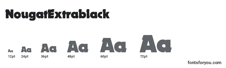 Размеры шрифта NougatExtrablack