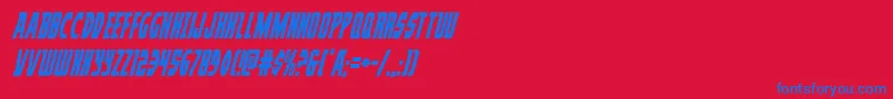 Prowlercondital Font – Blue Fonts on Red Background