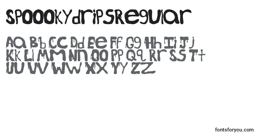A fonte SpoookydripsRegular – alfabeto, números, caracteres especiais