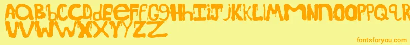 SpoookydripsRegular Font – Orange Fonts on Yellow Background