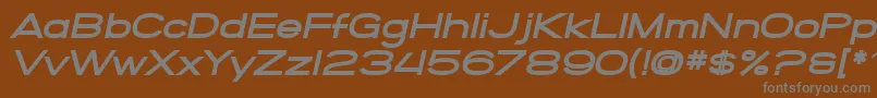 SfGrandezzaHeavyOblique Font – Gray Fonts on Brown Background