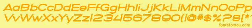SfGrandezzaHeavyOblique Font – Orange Fonts on Yellow Background