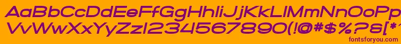 SfGrandezzaHeavyOblique Font – Purple Fonts on Orange Background