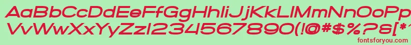 SfGrandezzaHeavyOblique Font – Red Fonts on Green Background