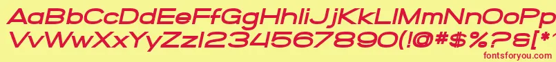 SfGrandezzaHeavyOblique Font – Red Fonts on Yellow Background