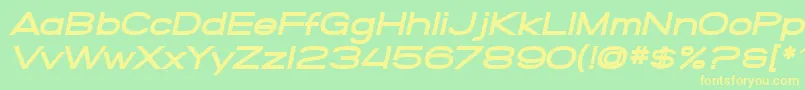 SfGrandezzaHeavyOblique-fontti – keltaiset fontit vihreällä taustalla