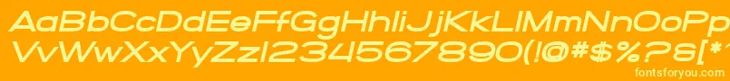 SfGrandezzaHeavyOblique Font – Yellow Fonts on Orange Background