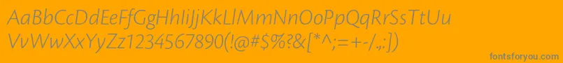 CronosproLtit-Schriftart – Graue Schriften auf orangefarbenem Hintergrund