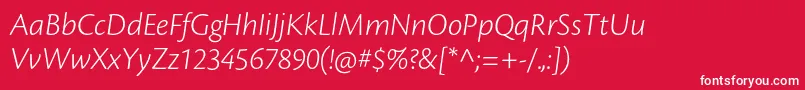 CronosproLtit Font – White Fonts on Red Background