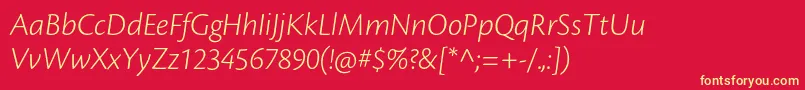 CronosproLtit Font – Yellow Fonts on Red Background