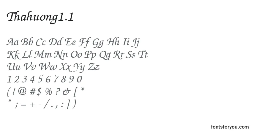 Thahuong1.1-fontti – aakkoset, numerot, erikoismerkit