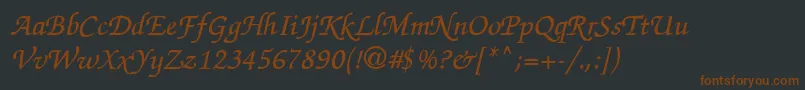 Thahuong1.1-fontti – ruskeat fontit mustalla taustalla
