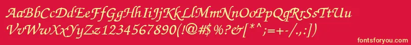 Thahuong1.1 Font – Yellow Fonts on Red Background