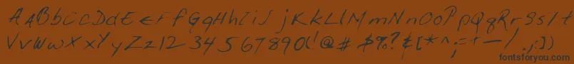 Giffordshand Font – Black Fonts on Brown Background