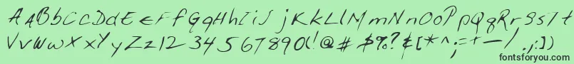 Giffordshand Font – Black Fonts on Green Background