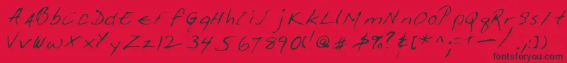 Giffordshand Font – Black Fonts on Red Background
