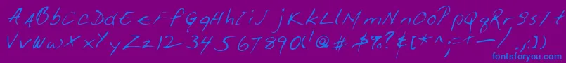Giffordshand Font – Blue Fonts on Purple Background