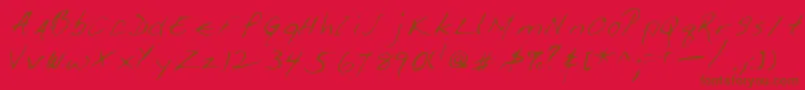Giffordshand Font – Brown Fonts on Red Background