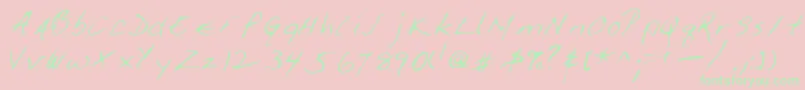 Giffordshand Font – Green Fonts on Pink Background