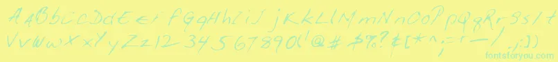 Giffordshand Font – Green Fonts on Yellow Background