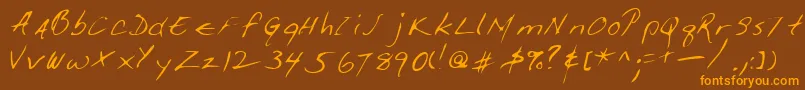 Giffordshand Font – Orange Fonts on Brown Background
