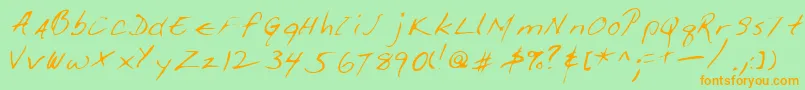 Giffordshand Font – Orange Fonts on Green Background