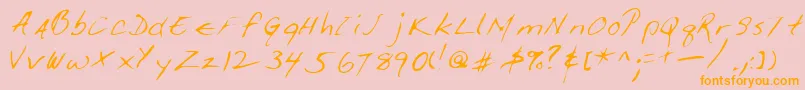 Giffordshand Font – Orange Fonts on Pink Background