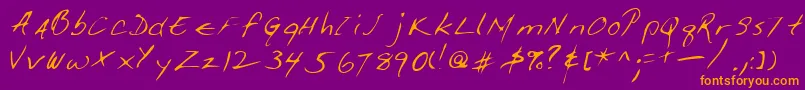 Giffordshand Font – Orange Fonts on Purple Background
