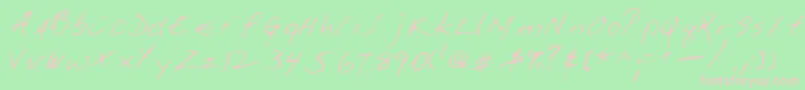 Giffordshand Font – Pink Fonts on Green Background